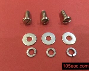 Back Seat Fit (Slotted Panhead Bolt, Flat and Spring Washer) - 3 pack